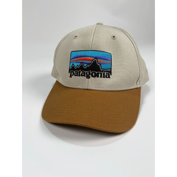 Patagonia '73 Logo Roger That Hat | Tan & Brown Cap Adjustable - Picture 1 of 4